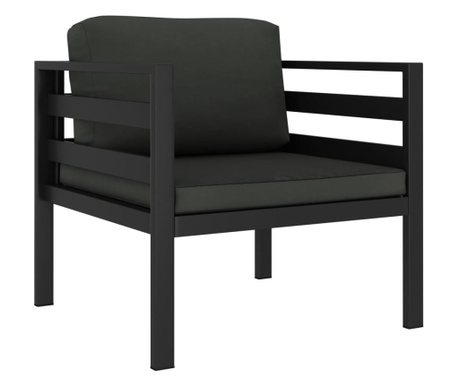 Кресла с възглавници, 2 бр, алуминий, антрацит