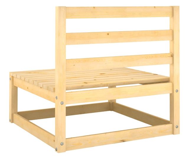 Canapele de mijloc gradina cu perne gri, 2 buc., lemn masiv pin