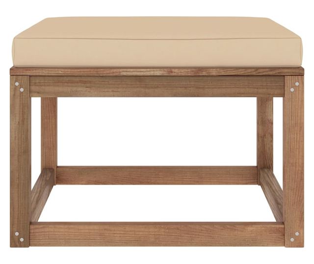 Vrtna klupa s bež jastukom