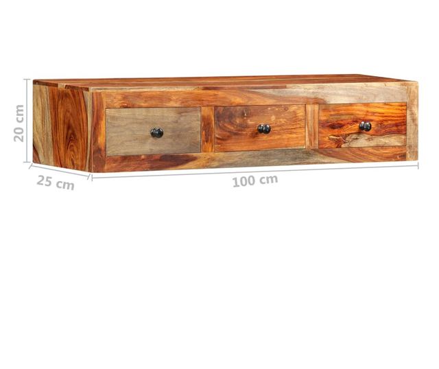 Masă consolă de perete, 100x25x20 cm, lemn masiv de sheesham
