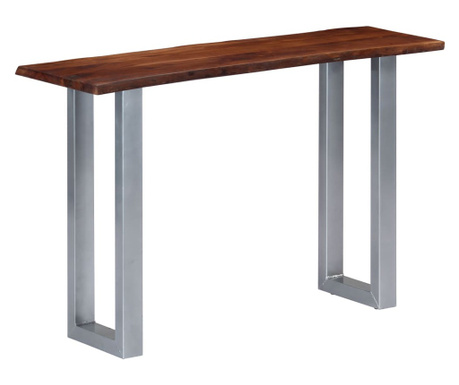 Konzolos asztal, 115x35x76 cm, tömör akác és vasfa