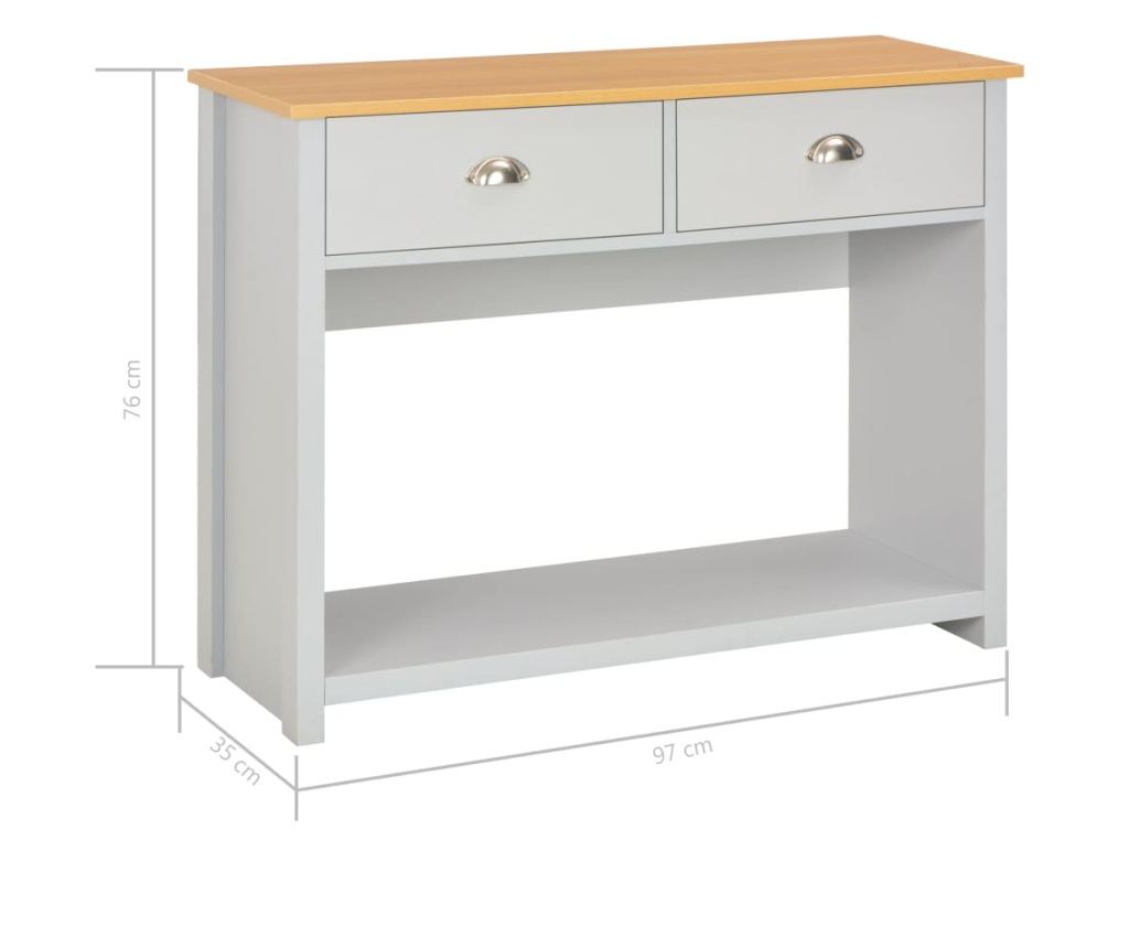 Konzolos asztal, szürke, 97 x 35 x 76 cm - 8