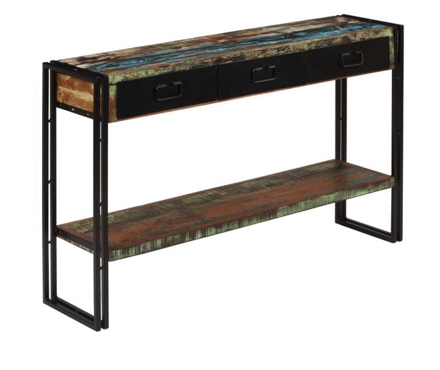 Konzolni stol od masivnog obnovljenog drva 120 x 30 x 76 cm