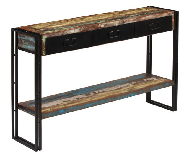 Konzolni stol od masivnog obnovljenog drva 120 x 30 x 76 cm