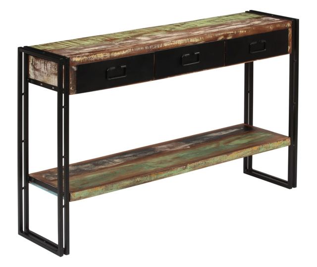 Konzolni stol od masivnog obnovljenog drva 120 x 30 x 76 cm