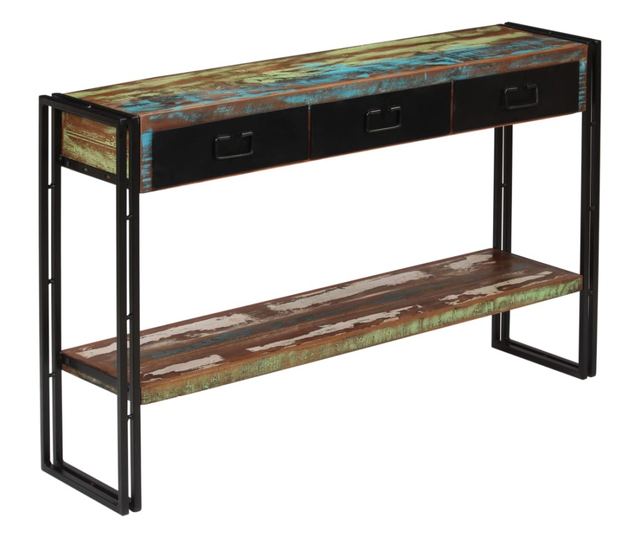 Konzolni stol od masivnog obnovljenog drva 120 x 30 x 76 cm