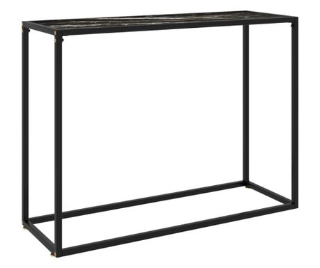 Konzolna mizica črna 100x35x75 cm kaljeno steklo 