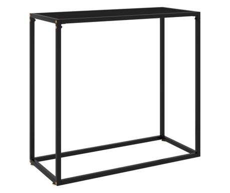 Masă consolă, negru, 80x35x75 cm, sticlă securizată