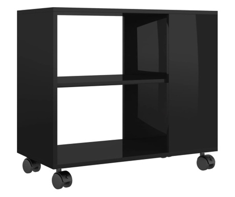 Masa laterala, negru extralucios, 70 x 35 x 55 cm, PAL
