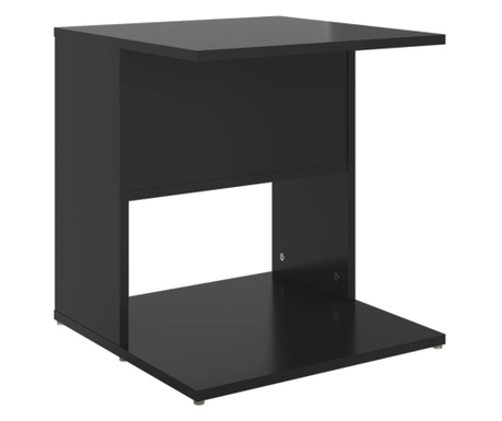 Masa laterala, negru extralucios, 45x45x48 cm, PAL