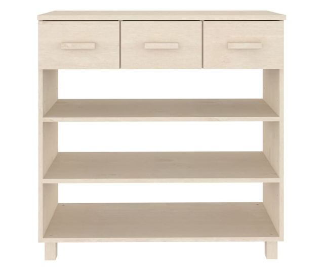 Masuta consola, maro miere, 90x35x90 cm, lemn masiv de pin