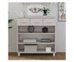 Masuta consola, alb, 90x35x90 cm, lemn masiv de pin