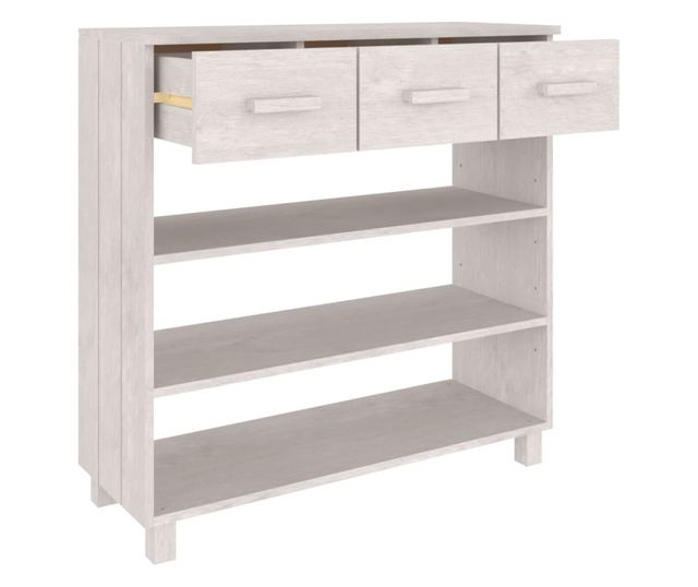 Masuta consola, alb, 90x35x90 cm, lemn masiv de pin