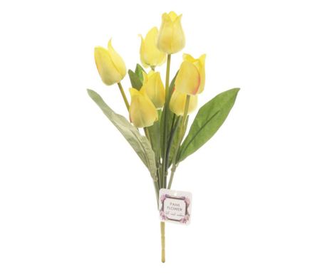 Buchet 7 lalele mediu artificiale PAMI, F1021-72, 37cm Galben