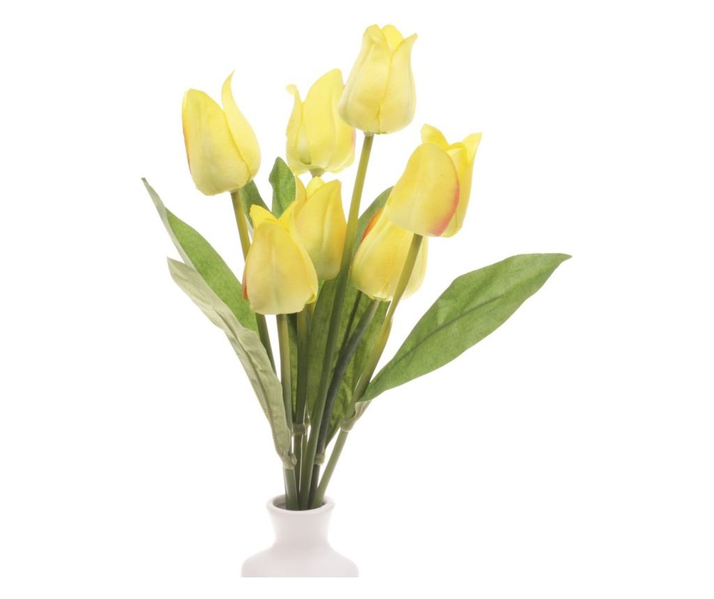Buchet 7 lalele mediu artificiale PAMI, F1021-72, 37cm Galben - 3