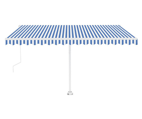 Avtomatska tenda LED + senzor 450x350 cm modra in bela