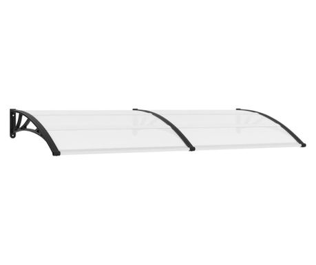 Nadstrešnica za vrata crna i prozirna 240 x 80 cm PC 