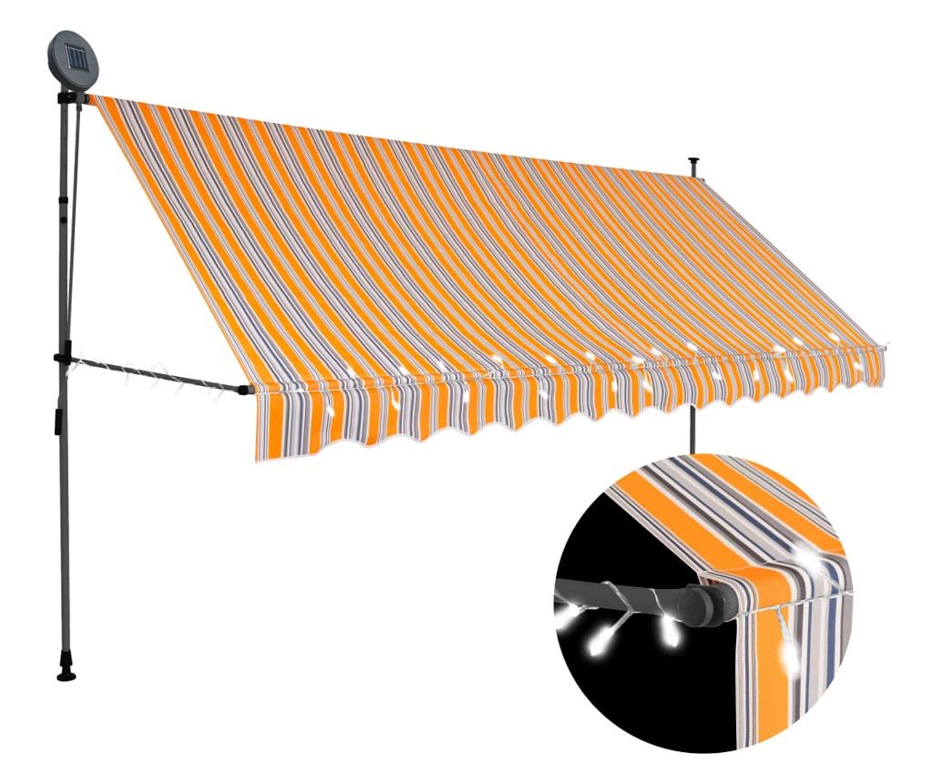 Roletna senčila z LED, rumena in modra, 350 cm - Vivre
