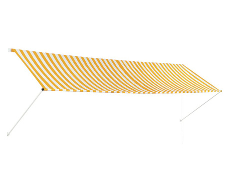 Сенник с падащо рамо, 400x150 см, жълто и бяло