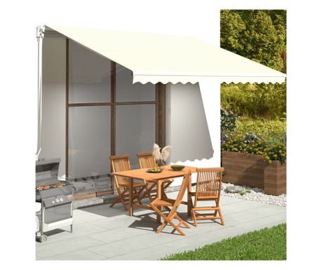 Rezervna tkanina za senčnik, krem, 4,5x3,5 m