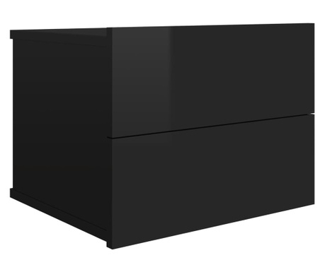 Nočna omarica visok sijaj črna 40x30x30 cm iverna plošča