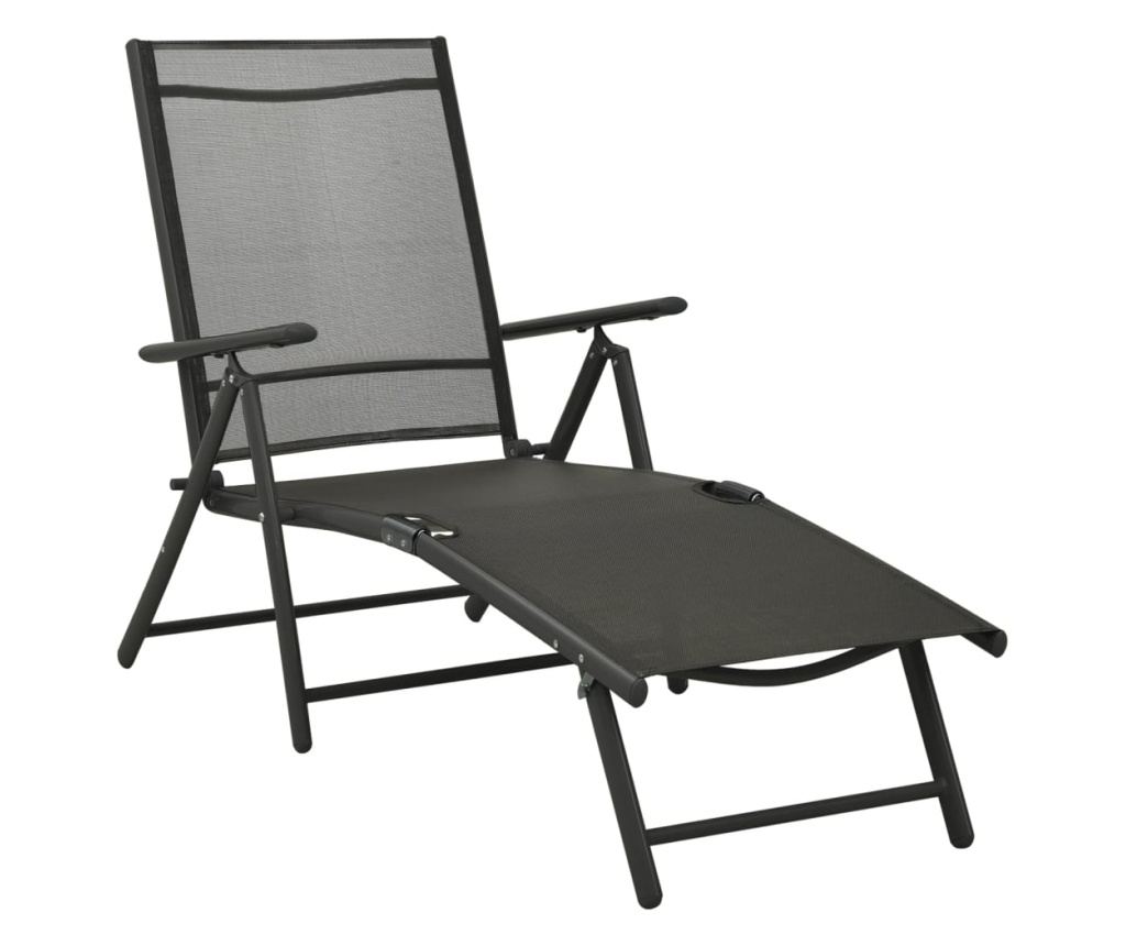 Set vrtnega pohištva, 3 kosi, črna, tekstilena in aluminij - 3