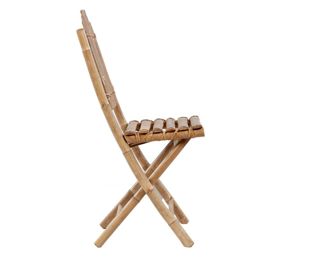 Сгъваем комплект градински мебели с възглавници, 5 части, бамбук - 6