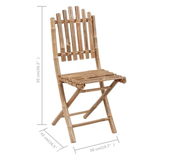 Сгъваем комплект градински мебели с възглавници, 5 части, бамбук