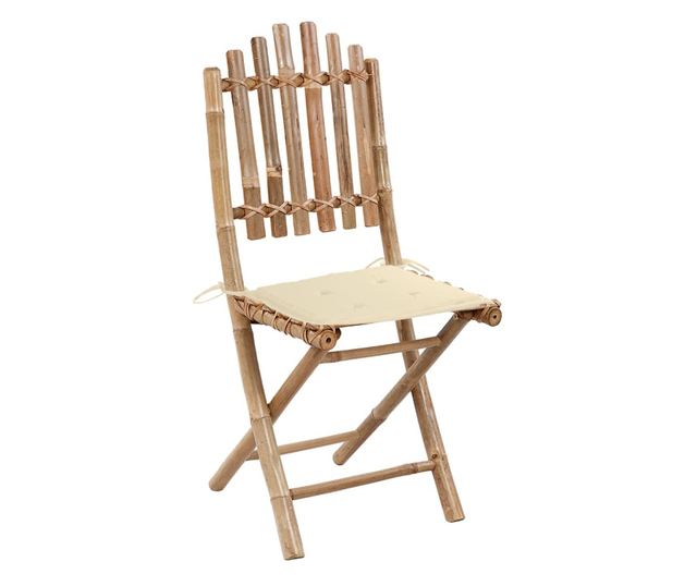 Сгъваем комплект градински мебели с възглавници, 5 части, бамбук