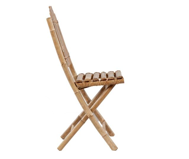 Сгъваем комплект градински мебели с възглавници, 5 части, бамбук