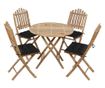 Сгъваем комплект градински мебели с възглавници, 5 части, бамбук thumbnail 1