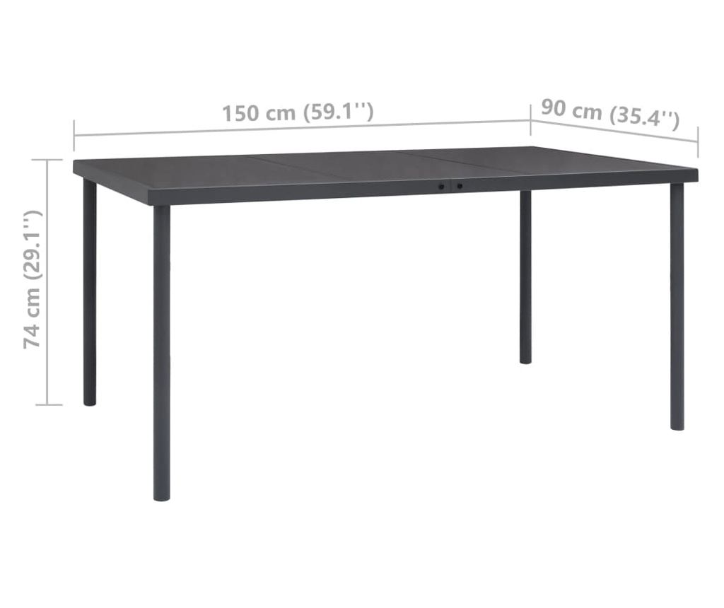 Set zunanjega pohištva, 9 kosov, jeklo - 10