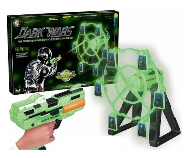Set pistol de jucarie cu tinta rotativa si sunete Dark Wars
