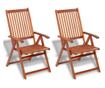 Сгъваеми градински столове, 2 бр., кафява, акация от масивно дърво thumbnail 1