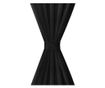 Микросатенени завеси с връзки, 2 бр., 140 x 225 см, черен цвят thumbnail 3
