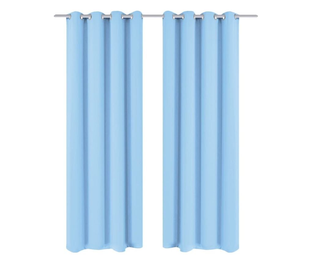 Zavjesa za Zamračivanje s Metalnim Prstenovima 270x245 cm Tirkizna - 3