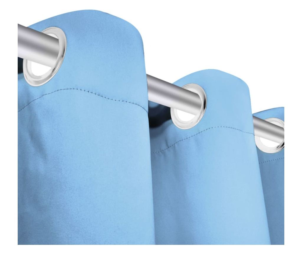 Zavjesa za Zamračivanje s Metalnim Prstenovima 270x245 cm Tirkizna - 6