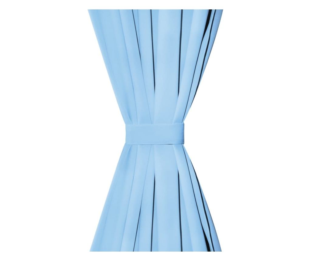 Zavjesa za Zamračivanje s Metalnim Prstenovima 270x245 cm Tirkizna - 5