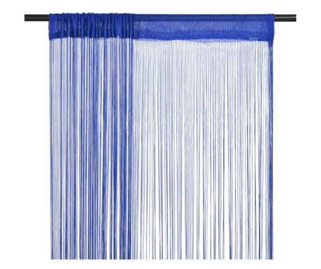 Draperii cu franjuri, 2 buc., 100 x 250 cm, albastru