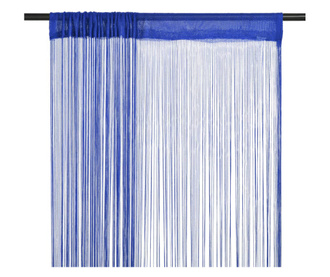Draperii cu franjuri, 2 buc., 140 x 250 cm, albastru