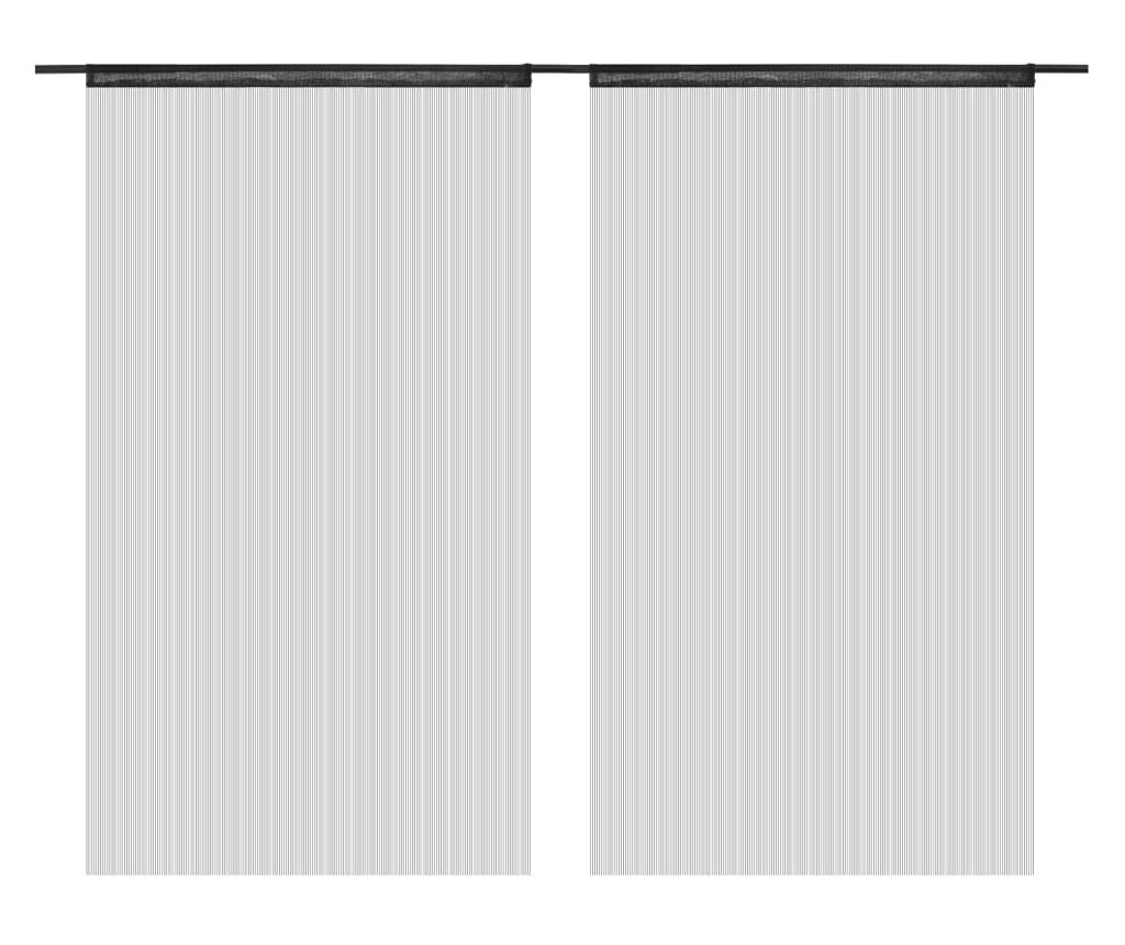 Končane Zavjese 2 kom 140x250 cm Crne - 3