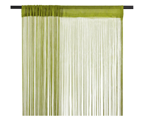 Draperii cu franjuri, 2 buc., 100 x 250 cm, verde