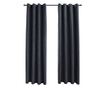 Zavjese s metalnim prstenovima, 2 kom., antracit, 140x175 cm