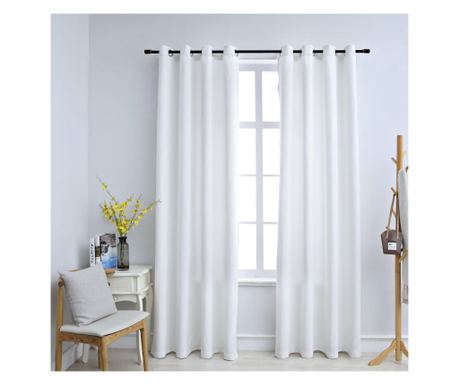 Fmkarikval elltott, 2 db-os, fehr, 140 x 245 cm-es, fnyzr fggny
