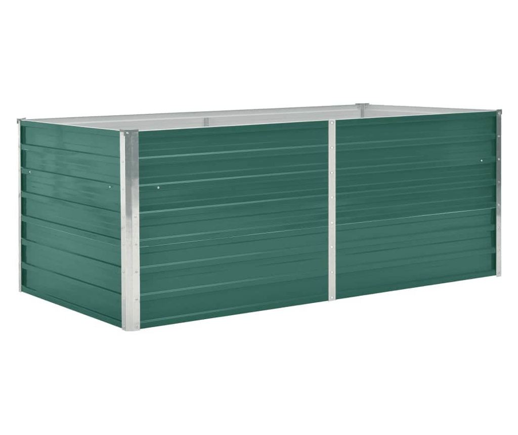 Повдигната градинска леха, зелена, 160x80x45 см, поцинкована стомана - 2