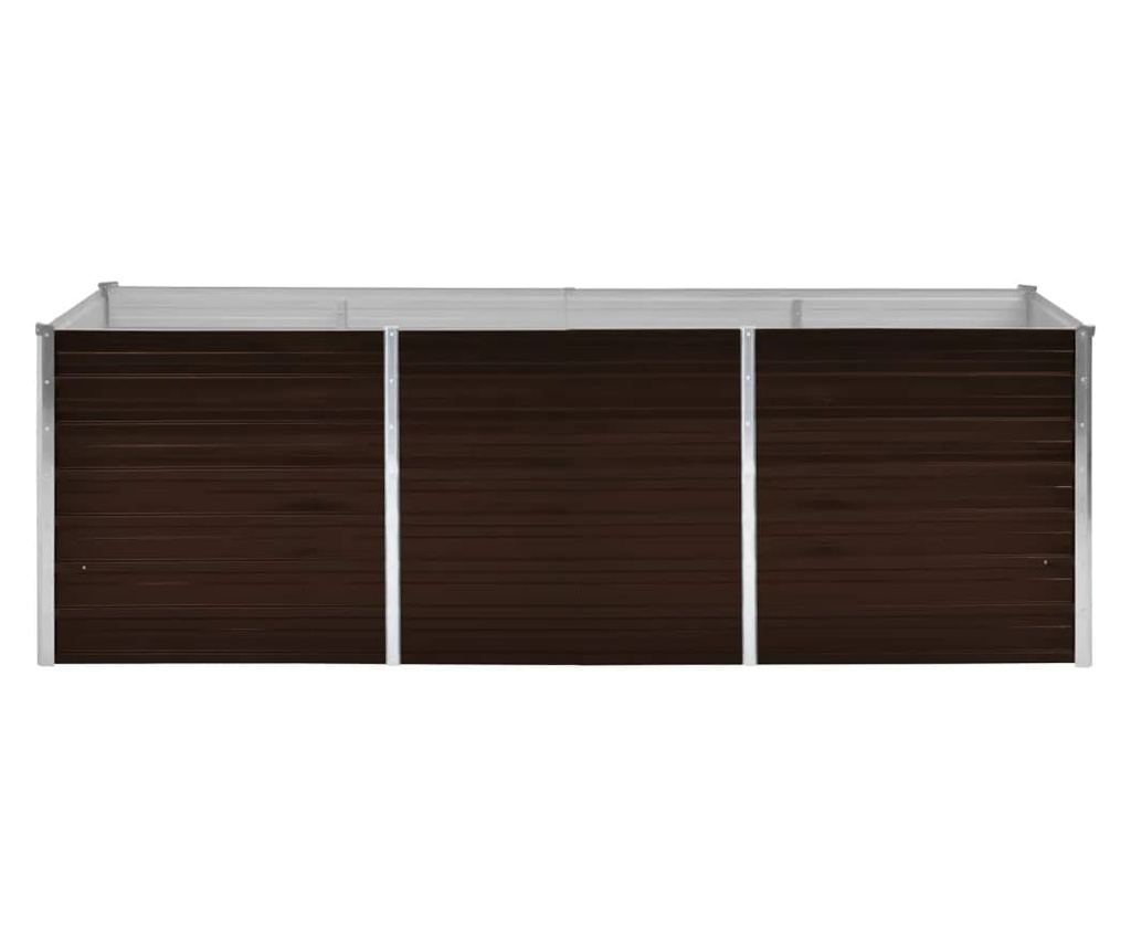Градинска повдигната леха, кафява, 240x80x77 см, поцинкована стомана - 3