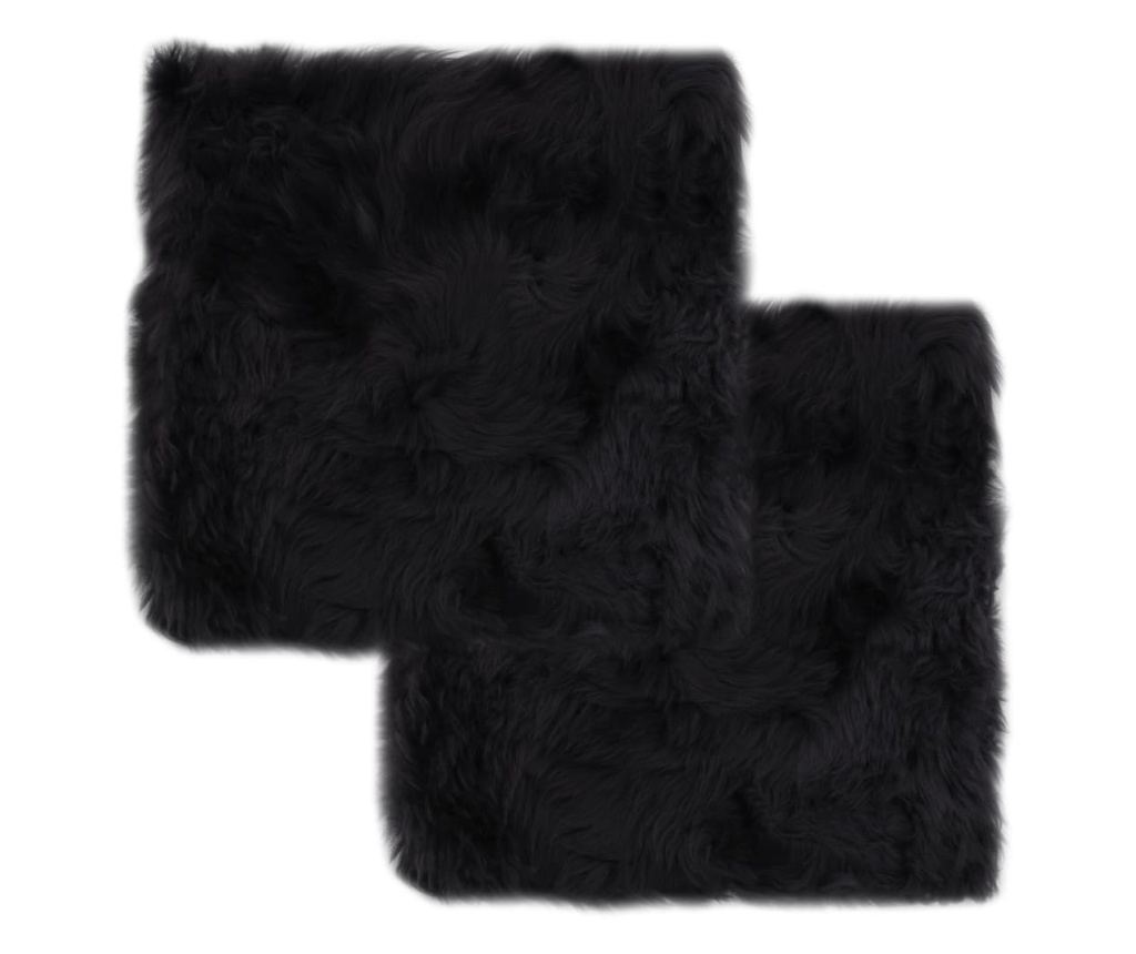 Jastučići za stolice 2 kom tamnosmeđi 40x40 cm prava ovčja koža - 2