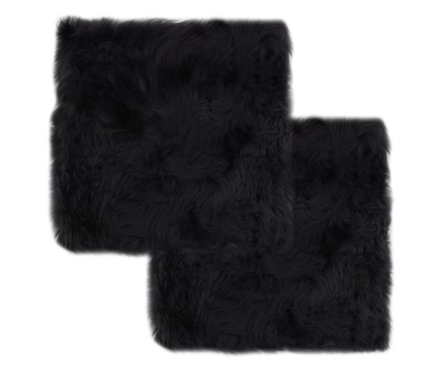 Jastučići za stolice 2 kom tamnosmeđi 40x40 cm prava ovčja koža