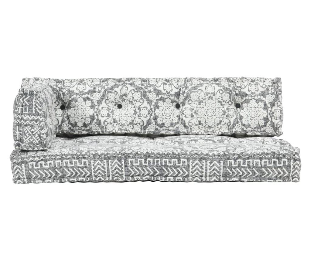 Калъфка за диван от палети, светлосив, текстил - 2