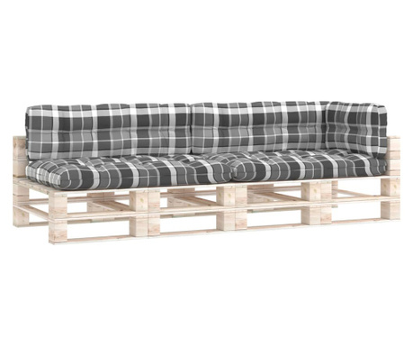 Палетни възглавници за диван, 5 бр, сиво каре